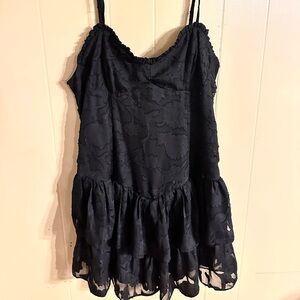 wild fable Black Smocked Top with Textured Knit
